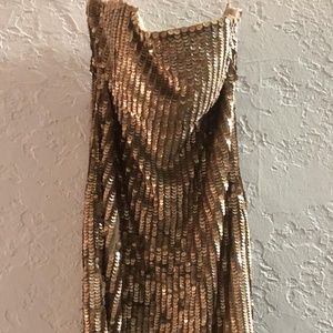 Alice + Olivia Gold Sequin Dress